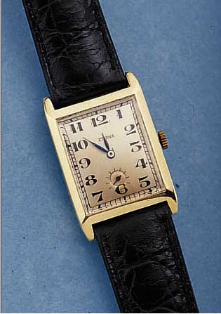 ETERNA HERRENARMBANDUHR, REF.-NR. 2521898, SCHWEIZ UM 1935, GG 585/000, SCHARNIERBODEN, SEITL. SCHMUCKGEPR., KONKAVGL., BLATT REST., RUNDANKERW., ...