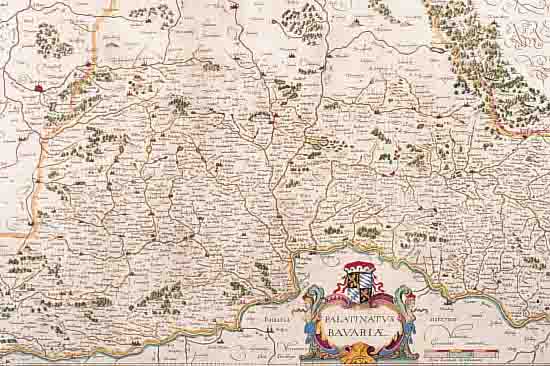 KONVOLUT VON 5 BLATT, KUPFERSTICHE AUS BAYERN: 1.) KOLOR. KUPFERSTICHK. V. J. JANSONIUS, CA. 1640, PALATINATUS BAVARIAE, TADELLOSES ...