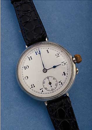ARMBANDUHR, REF. NR. 79170, SCHWEIZ/ENGL. UM 1916, 925ER SILBER, 2-TEILIGE A-WELLE, WERK M. LüN. UND PASSRING AUSSCHRAUBBAR, EMAILBLATT ...