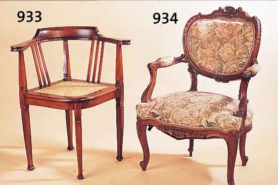 ECKSTUHL, WOHL DEUTSCH, UM 1900, EICHE MAS- SIV, KORBGEFLECHT NEU, H. CA. 81 CM, SH CA. 49 CM