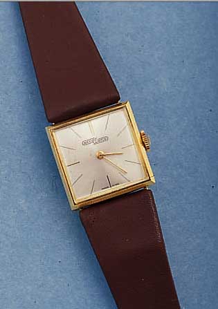 KONVOLUT: 4 X NICOLET WATCH DAMENGOLDUHREN, SCHWEIZ UM 1965, ALLE GG 750/000, CARREéGE- HäUSE, UNGETR. LAGERW., LEDERBäNDER, BöDEN ...