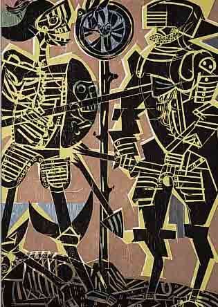 GRIEHABER, HAP, 1909-1981, , 39 HOLZSCHNITTE AUS DER FOLGE TOTENTANZ ZU BASEL, JE CA. 45 X 35 CM