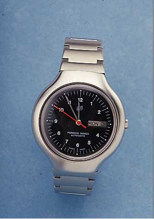 ORFINA HERRENARMBANDUHR PORSCHE DESIGN/AUTOMA-TIK, REF.-NR. 7157, SCHWEIZ UM 1997, EDELST.MATT. INCL. EDELST.-BAND, KONTRASTZIFFERBL., 25 ST., ...