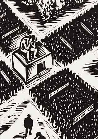 MASEREEL, FRANS, 1898-1972, ZWEI HOLZSCHNITTE AUS DER SERIE: DAS GESICHT HAMBURGS (GESAMTAUFLAGE 200 EX., DAVON 80 ...