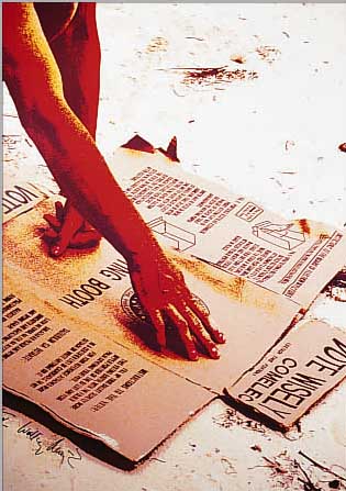 NIEDECKEN, WOLFGANG, SäNGER DER GRUPPE BAP, VOTE WISELY, FARBOFFSET, HANDSIGN., NUM. X/X, CA. 84 X 59 CM