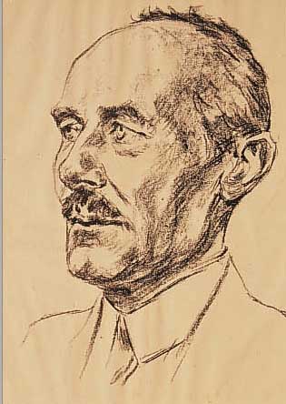 LIEBERMANN, MAX, 1847-1935, PORTRäT DES MALERS UND BILDHAUERS AUGUST GAUL, LITHOGRAPHIE, HANDSIGNIERT, CA. 15 X 12 CM