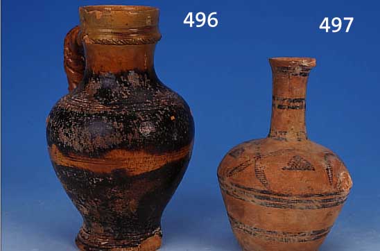 VASE, ANATOLIEN, 6./7. JH. VOR CHR., TON, BEMALT,, H. 17,5 CM, HENKEL ABGEBROCHEN