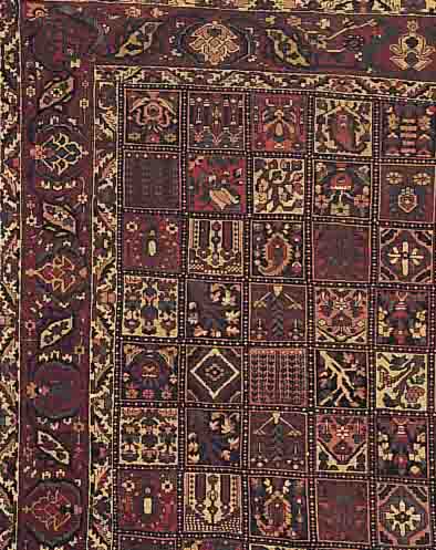 BACHTIAR,PERSIEN CA.395 X 372 CM. EHZ.3-4 FLOR WOLLE UM 1935.