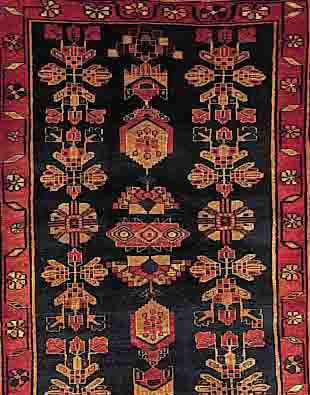 LORI,PERSIEN CA.229 X 152 CM. EHZ.3 FLOR WOLLE UM 1950.