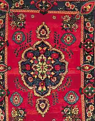 MAHAL,PERSIEN CA.189 X 139 CM. EHZ.3 FLOR WOLLE CA. 30 JAHRE.