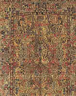 KERMAN,PERSIEN CA.240 X 151 CM. EHZ.3 FLOR WOLLE CA. 50 JAHRE.