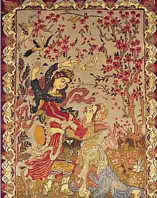 KASCHMAR,PERSIEN CA.204 X 122 CM. EHZ.2 FLOR WOLLE CA.30 JAHRE.