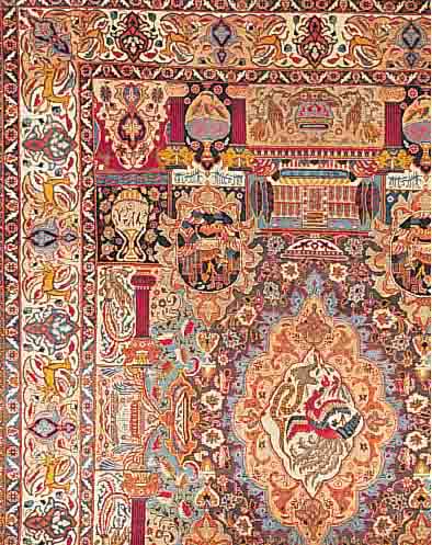 KASCHMAR,PERSIEN CA.382 X 288 CM. EHZ.3 FLOR WOLLE UM 1940.