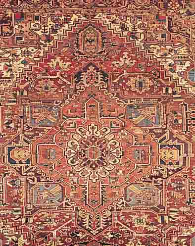 HERIZ,PERSIEN CA.339 X 286 CM. EHZ.3 FLOR WOLLE UM 1930.