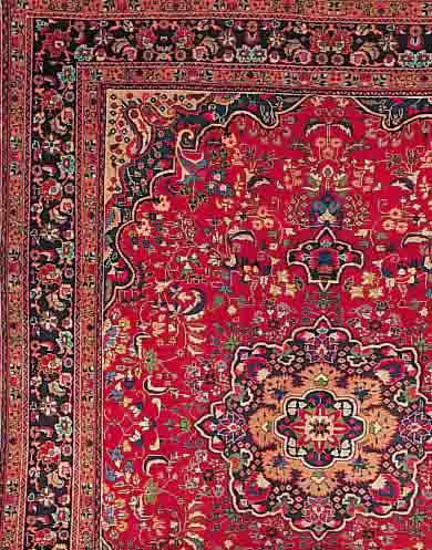 SABZEWAR,PERSIEN CA.375 X 293 CM. EHZ.3 FLOR WOLLE CA. 30 JAHRE.