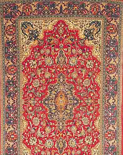 GHOM,PERSIEN CA.240 X 147 CM. EHZ.2 FLOR WOLLE CA.40 JAHRE.