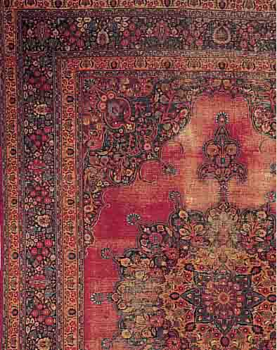 MUD,PERSIEN CA.423 X 302 CM. EHZ.5 FLOR WOLLE CA. 50 JAHRE.