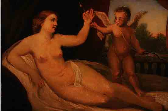 UNBEK. KüNSTLER DES 18./19. JH., QUALITäT- VOLLE KOPIE NACH GUIDO RENIS, ORIGINAL AUS DER DRESDENER GEMäLDEGALERIE: VENUS UND AMOR, ...