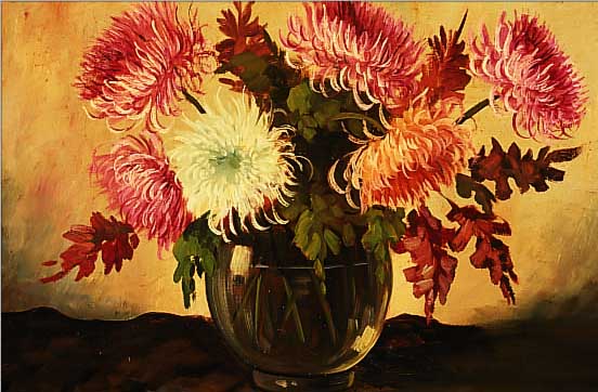 WYNGARDEN, H. V., 1. HäLFTE 20. JH., BLUMEN IM GLASVASE, ÖL/LWD., SIGN., 60 X 80 CM, R.