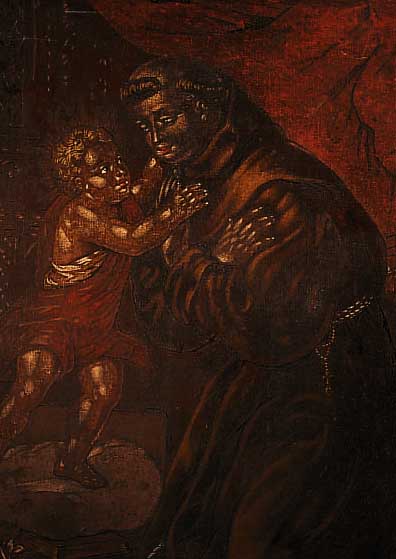 UNBEKANNTER MALER, SüDDEUTSCH, 18. JH., HL. BENEDIKT MIT CHRISTUSKIND, ÖL/LWD, CA. 78 X 58 CM, R.