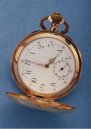 HERRENTASCHENUHR SAVONETTE, REF.-NR. 189161,SCHWEIZ UM 1906, RG 8 CT, RäNDER MEHRFLäCHIG, BEIDE SCHALEN BLüTEN- U. RANKENDEKOR, MONOGR.-SPIEGEL ...