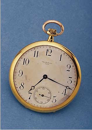 WM KAUFMANN HERRENTASCHENUHR LEPINE, REF.- NR. 10327, SCHWEIZ UM 1914, GG/RG 750/000 (BODEN IM STRAHLENDEKOR), VERS. BLATT SIGN., KL. SEK. ...