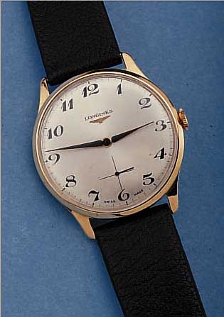 LONGINES HERRENARMBANDUHR, SCHWEIZ UM 1967,NEUTR. 750/000, RG-GEH., BODEN U. GLASRAND, AUFGEDR., BLATT REST., RUNDANKERW., 17 ...