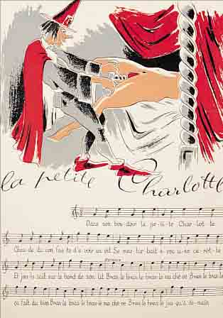 3 LIEDERBLäTTER, AUS: TONUS, CHANSONS AU SALLES DE GARDES, ED. PRAVAZ, LAUSANNE AUGUST 1947, MIT BUNT LITHOGR. BILDERN STARK EROTISCHEN ...