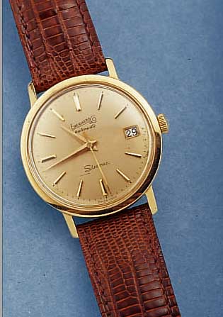 EBERHARDT & CO. HERRENARMBANDUHR STEAMER- AUTOMATIK, REF.-NR. 61546814, SCHWEIZ UM 1964, GG 750/000-GEH., BODEN GEDR., HIER INNENSIGN. ETERNA ...
