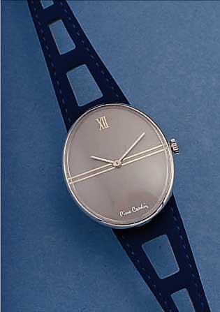 PIERRE CARDIN DAMENARMBANDUHR DESIGN CHROMA- CHRON, SCHWEIZ 70ER JAHRE, AKTUELL REMONT., METALL VERCHR., LEDERB., SCHUTZHüLLE, FORMAN- KERW., 17 ...