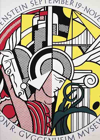 LICHTENSTEIN, ROY, 1923-1998, FARBSIEBDRUCK, PLAKAT ZUR AUSST. GUGGENHEIM MUSEUM NEW YORK 1969, HANDSIGNIERT, D. CA. 59 CM