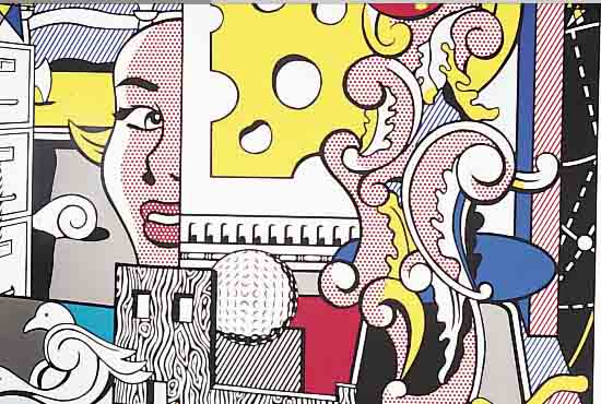 LICHTENSTEIN, ROY, 1923-1998, GO FOR BAROQUE, FARBSIEBDRUCK AUF DüNNEM KARTON, RE. U. HANDSIGNIERT, CA. 52,5 X 82 CM