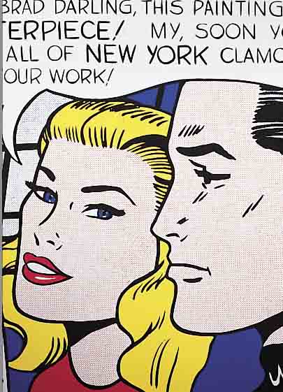 LICHTENSTEIN, ROY, 1923-1998, MASTERPIECE, FARBSERIGRAPHIE NACH EINEM ORIGINAL, RE. U. HANDSIGNIERT, CA. 60 X 60 CM