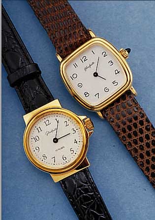 KONVOLUT: 4 GLASHÜTTE DAMENARMBANDUHREN, EHEM. DDR-PRODUKTION, UM 1985, METALL HARTVER-D., EDELST.-BODEN GEDR., VERSCH. DESIGNS, 1X KRONE M. ...