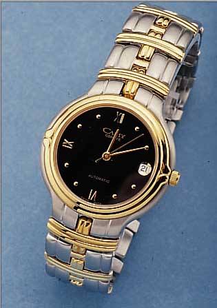 CAMY HERRENARMBANDUHR AUTOMATIK, SCHWEIZ UM 1994, EDELST. INCL. BAND, TEILW. HARTVERG., BEIDS. GEH. MINERALFLACHVERGL., ETA KAL. 2892-A2 (BEKANNT ...