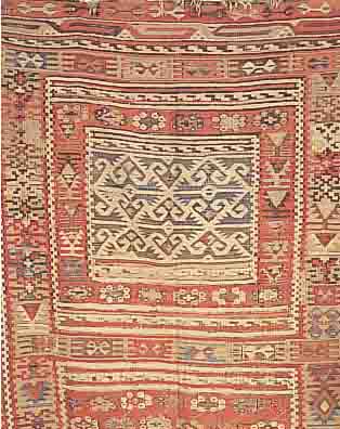 SCHIRWAN-KELIM, PERSIEN, 365 X 150CM, EHZ 4, UM 1890