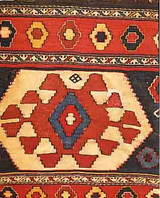 SHIRWAN-KELIM, KAUKASUS, 54 X 50CM, WOLLE AUF WOLLE, EHZ 3, UM 1900