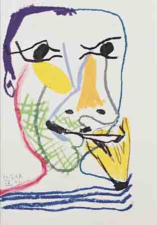 PICASSO, PABLO, 1881-1973, FARBLITHOGRAPHIE AUS LE GOUT DE BONHEUR, DIETZ SCHüNEMANN BREMEN 1970, AUFLAGE 666 EXEMPL., ...