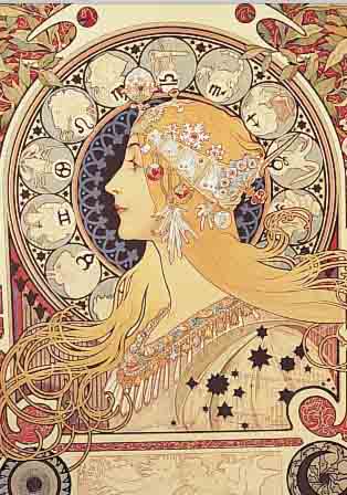 MUCHA, ALPHONSE, 1860-1939, FARBLITHOGRAPHIEEDITION GALERIE DU CENTRE MOURLOT PARIS 1986, NUM. 218/250, VON JIRI MUCHA HANDSIGNIERT, CA.57,5 X 39 CM