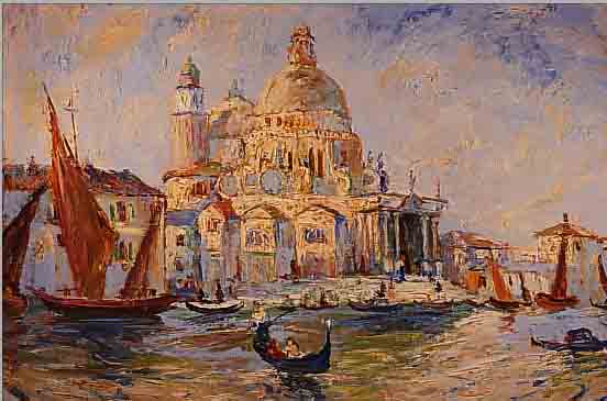 WEHN, RANDOLPH, * 1911 MüNCHEN, ÖL/LWD., 60,5 X 80 CM, VENEDIG, SANTA MARIA DELLA SALUTE