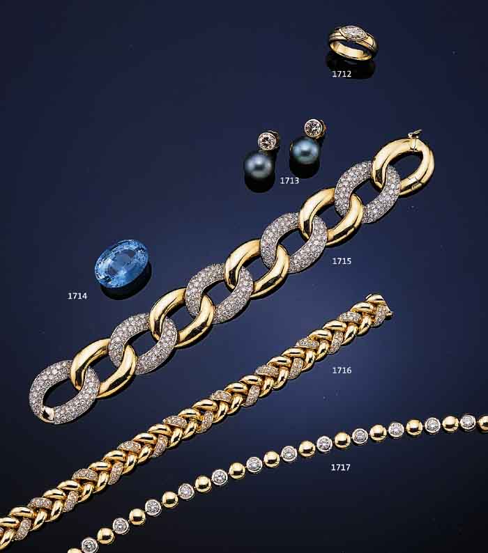 ARMBAND M. BRILLANTEN, GG 750/000, L. 18.5 CM, 179 BRILLANTEN ZUS. CA. 2.94 CT WEIß/VVS- VS M. SICHERUNG, WBW 15.900,--DM INCL. MWST., SCHWERE ...