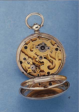 WHITHEAD HERRENTASCHENUHR LEPINE, SCHWEIZ/ ENGLAND UM 1860, SILBER, BODEN SYM. GUILL., SILBERZIFFERBL., AM RAND AUFGES. GOLDAPPLIKA- TIONEN, IN ...