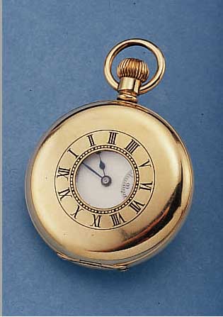 WALTHAM HERRENTASCHENUHR HALBSAVONETTE, REF.-NR. 273900XX, USA UM 1907, SCHWERE ROSE-G. AUFLAGE M. 20 JAHREN GARANTIE AB HERST., ...