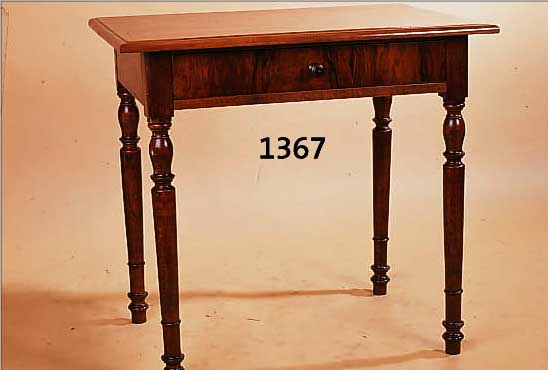 TISCH, DEUTSCH, UM 1880/90, NUßBAUM MASSIV UND FURNIERT, EINE SCHUBLADE, AUFGEARBEITET, 74 X 78 X ...