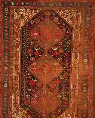 GUBA, RUSSLAND, 196 X 136CM, WOLLE AUF WOLLE, EHZ 5, UM 1900