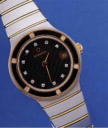 ETERNA DAMENARMBANDUHR, GALAXIS, REF.NR. 111/118-4298-45, SCHWEIZ UM 1965, EDELST. TEILW. POL. WIE EDELST.-BAND, ZWISCHENGL. D. BANDES SOWIE ...