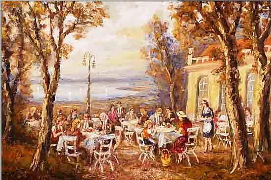 GRECKOW, W. O. ä., IMPRESSIONIST UM 1970, GARTENGESELLSCHAFT, ÖL/LWD., SIGN., 61 X 70 CM, R.