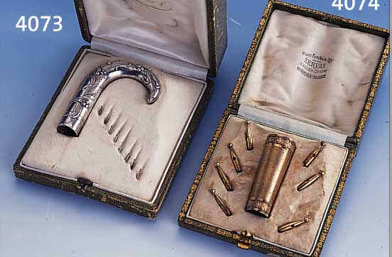 SCHIRMGRIFF, FRANKREICH UM 1900, REINER JUGENDSTIL, 800ER SILBER, EBERKOPFPUNZE, MEISTERMARKE IN RAUTE EUGENE LEFEBVRE, ALL- SEITIG ...