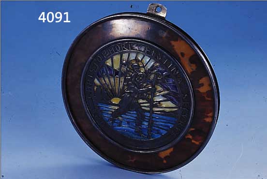 CHRISTOPHERUS-MEDAILLE, FRANKREICH 20ER/30ER JAHRE, REINES ART-DECO, SILBER UND SCHILD- PATT (MIN. BEST.) KAUM STöREND, MITTIG CHRIS- ...