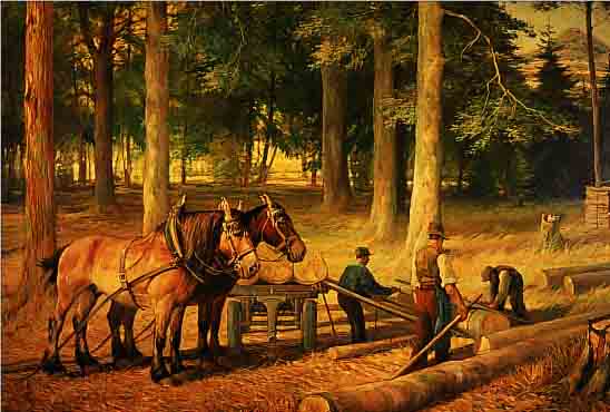 PFEIFFER, OTTO, STARNBERGER KüNSTLER ANFANG 20. JH., NACHGE- WIESEN NOCH UM 1930 (DRESSLER), HOLZFäLLER MIT IHREN ...